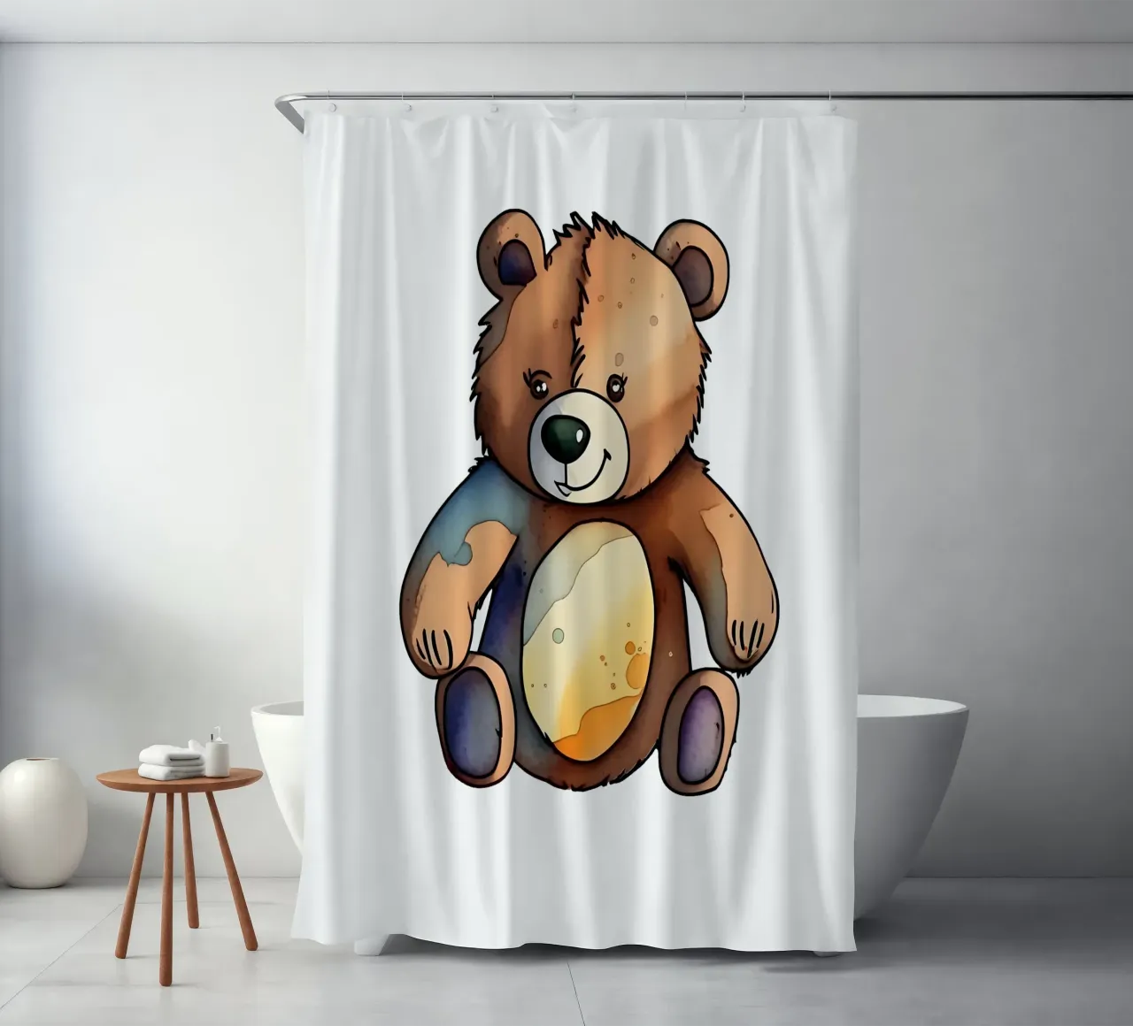 Stile_orso_M_1a tenda da doccia da Tierisch bunt by LK