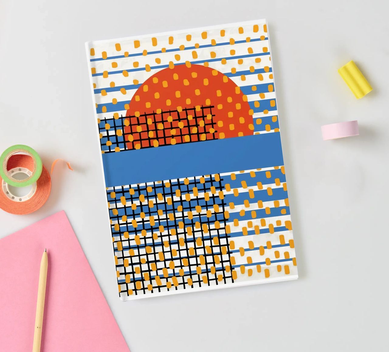 Bauhaus Sonnenuntergang Collage Notizbuch von Birgitpopshop