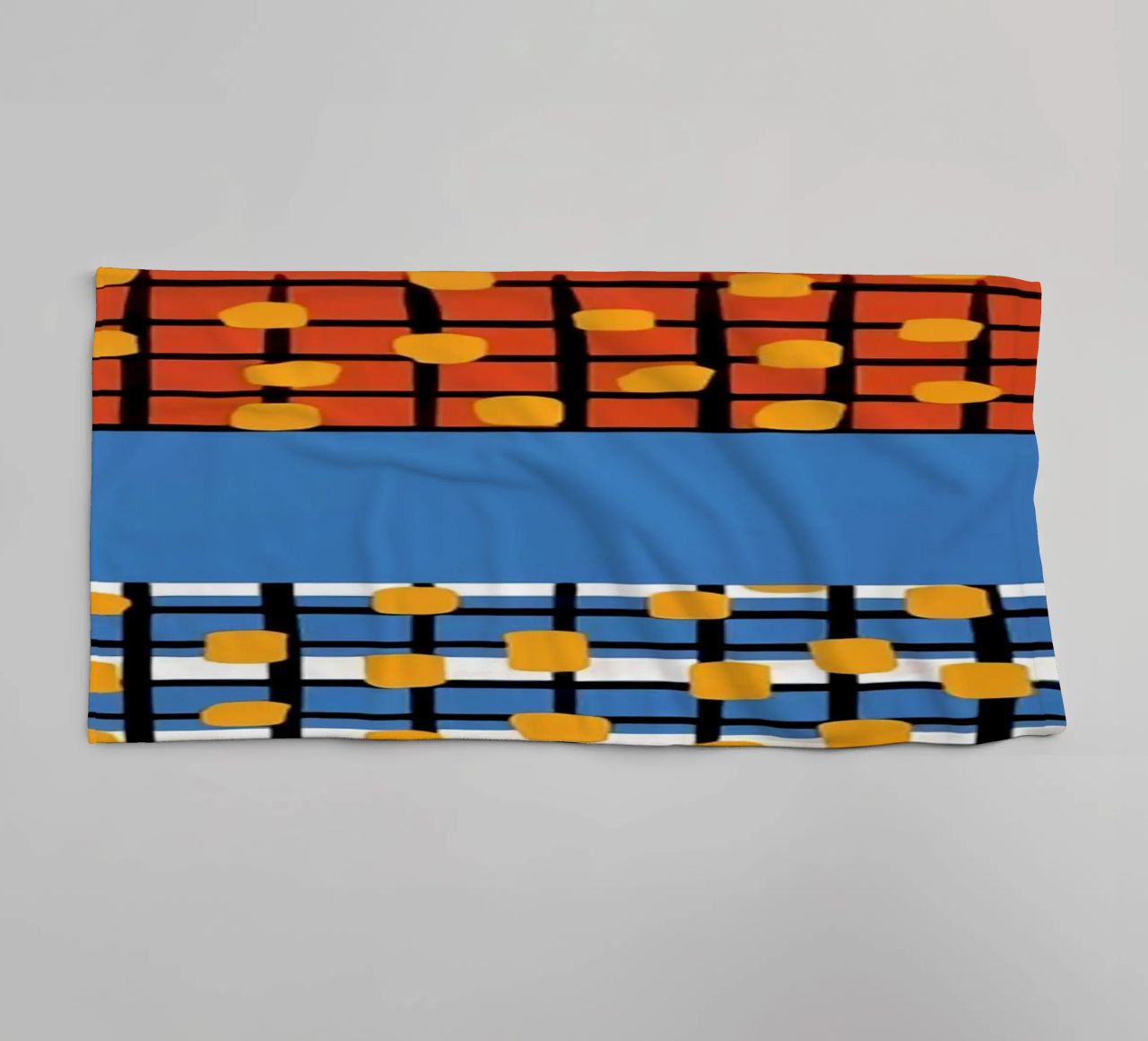 Bauhaus Sunset Collage towel by Birgitpopshop