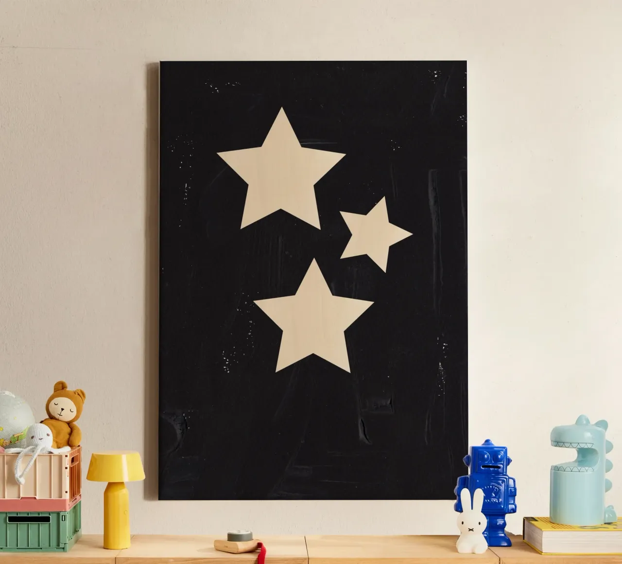 Estrellas Boho lienzo con Marco flotante de Rose Beck Art