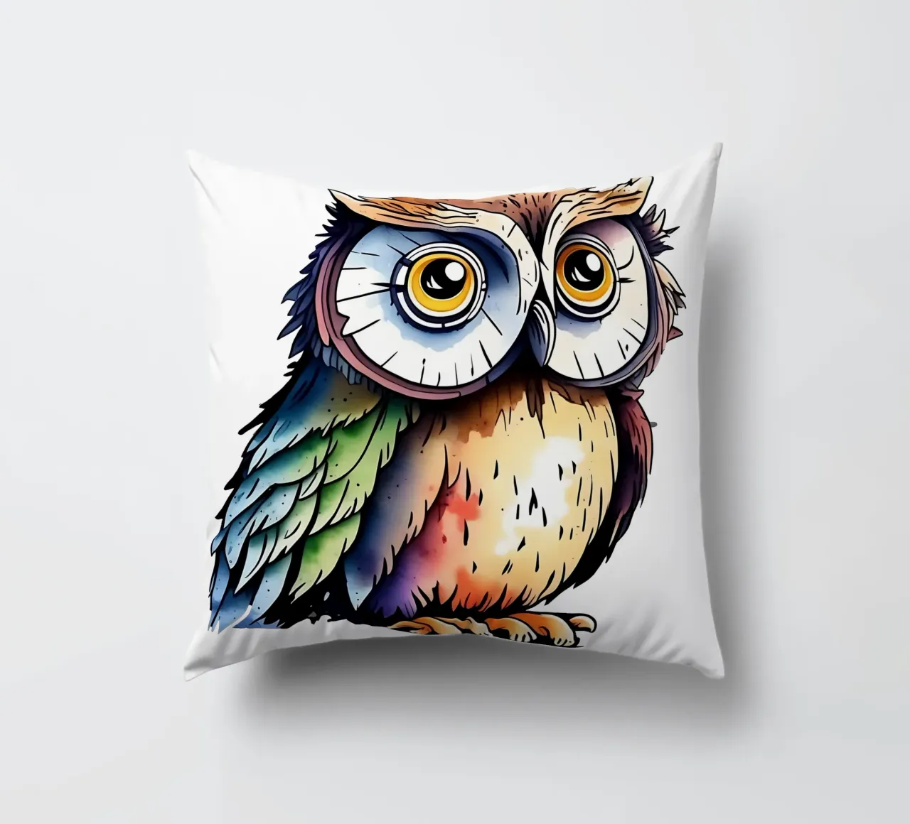 Gufo_Stile_M_1a cuscino da Tierisch bunt by LK