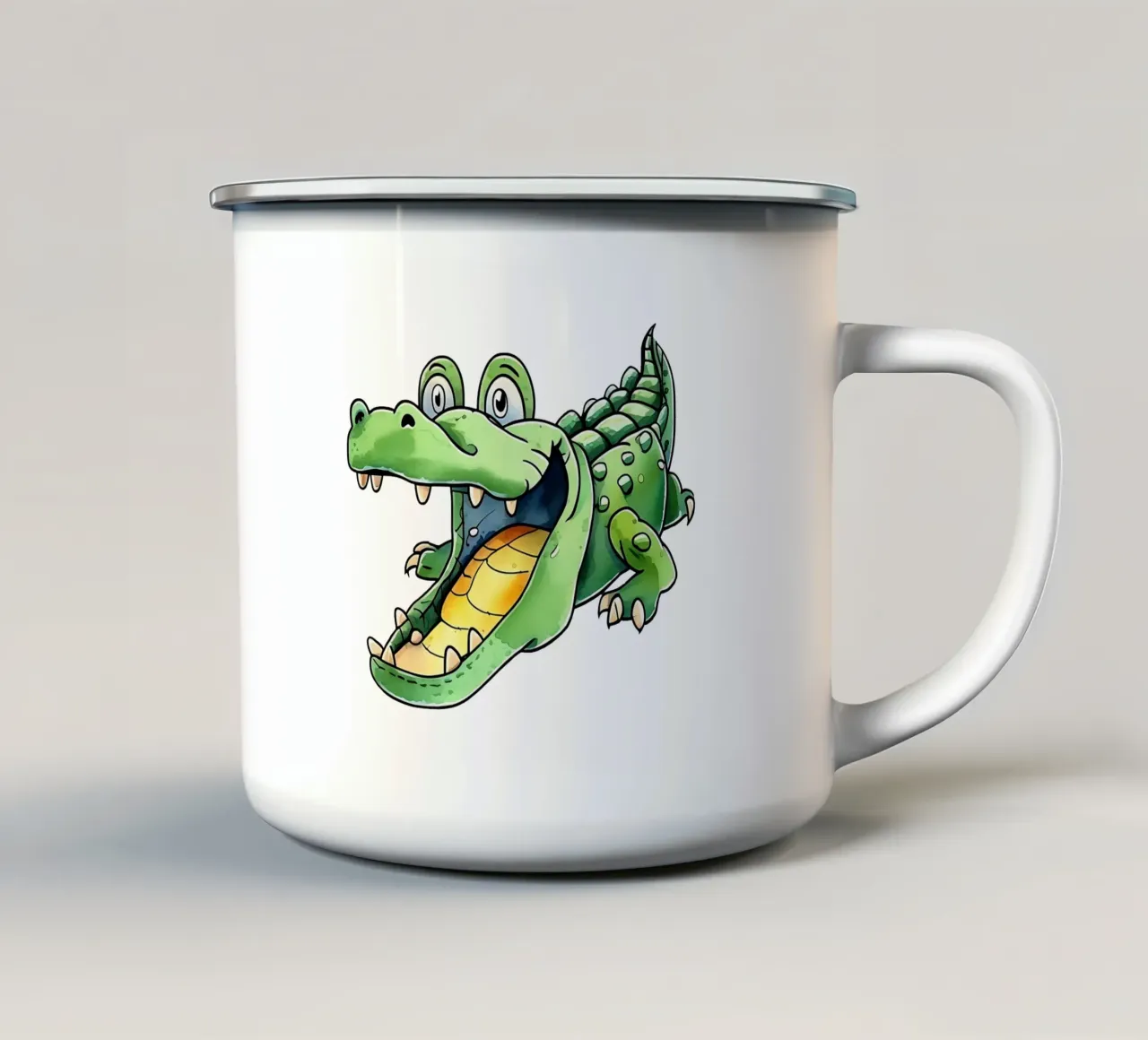 Stile_coccodrillo_M_1a tazza in smalto da Tierisch bunt by LK