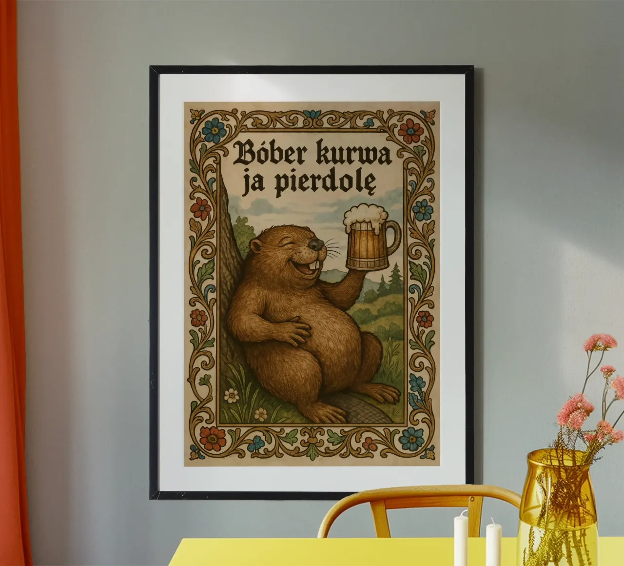 Bober ubriaco - Poster con i meme del castoro polacco poster da Lootprint