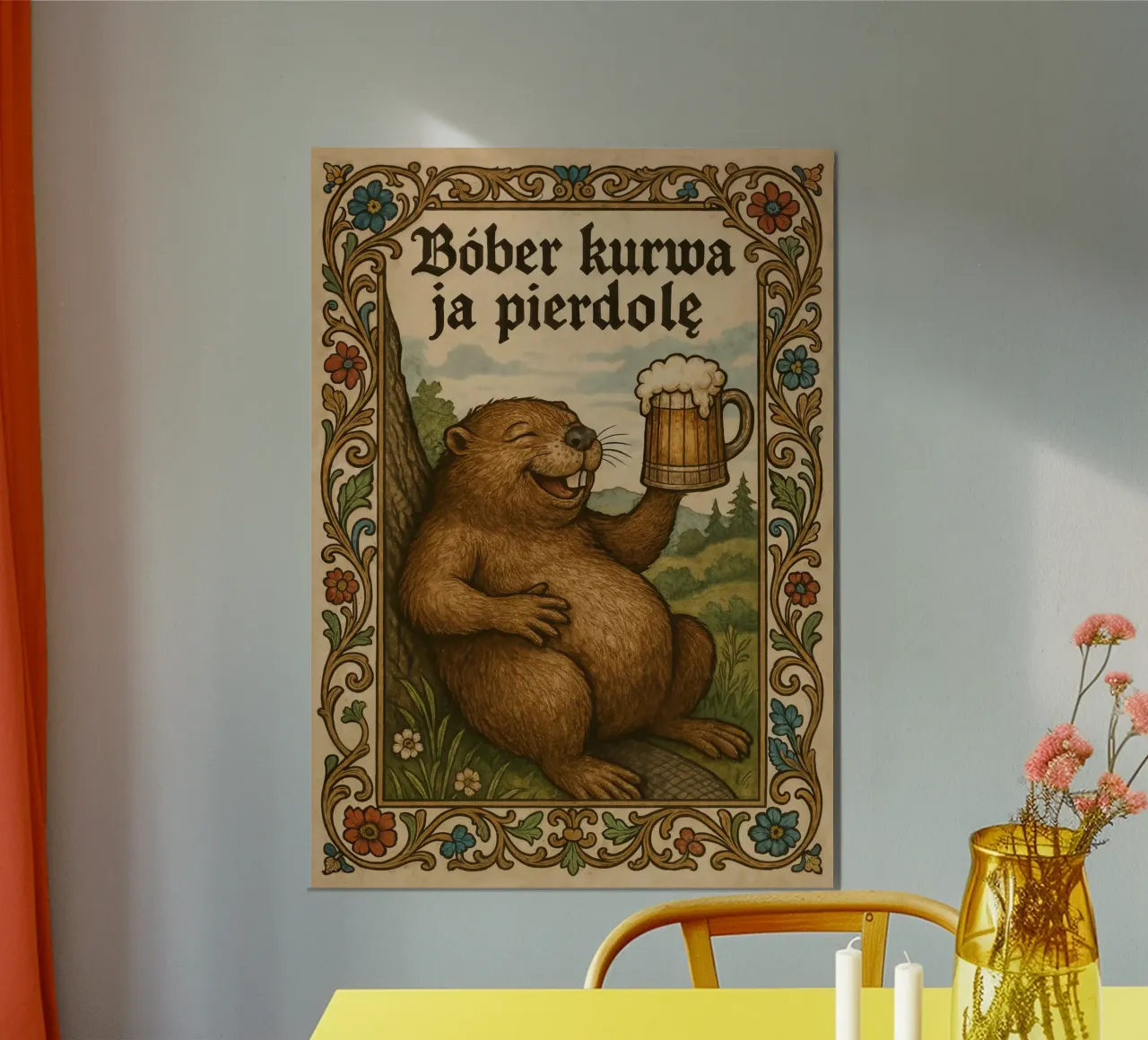 Bober ubriaco - Poster con i meme del castoro polacco poster da Lootprint