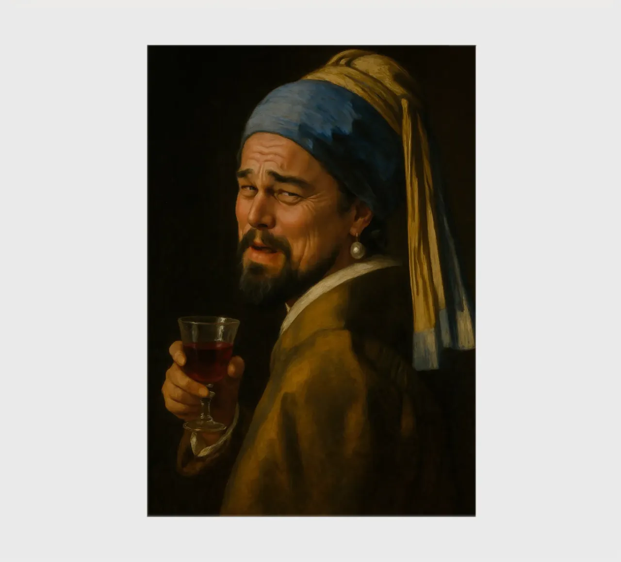 Leo with a Pearl Earring - Vermeer Art Meme Parody notebook by Lootprint