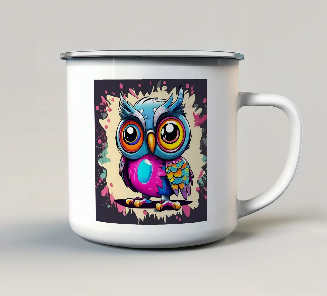 Gufo_stile_K_1 tazza in smalto da Tierisch bunt by LK