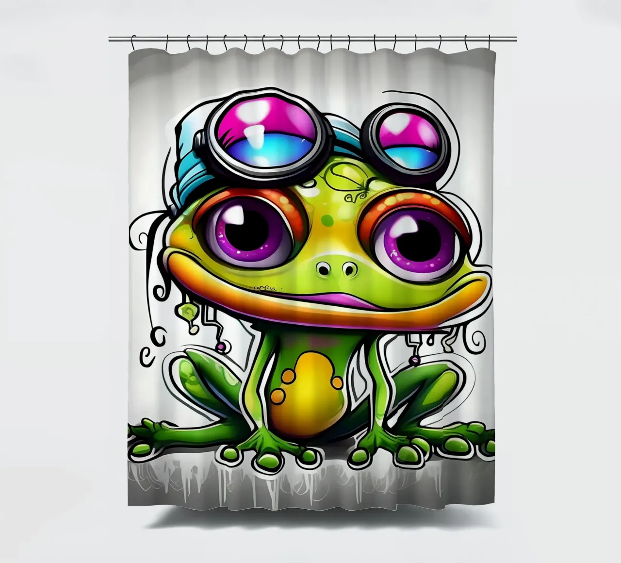 Frosch_Stil_K_2 Duschvorhang von Tierisch bunt by LK