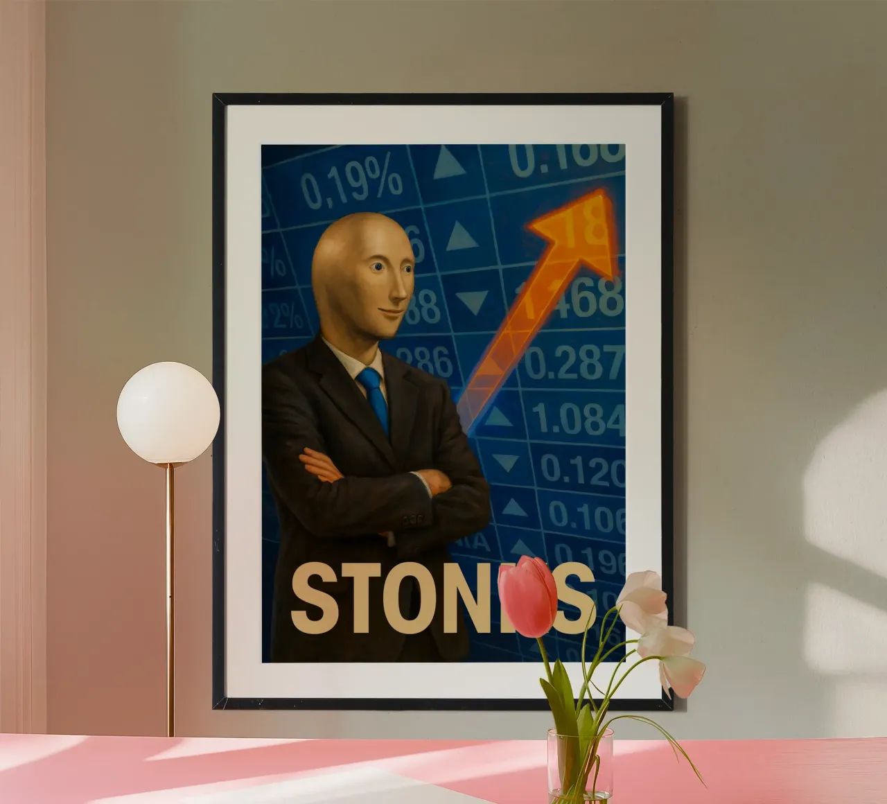 Stonks Meme Man Poster - Criptovalute, finanza, vibrazioni di successo poster da Lootprint