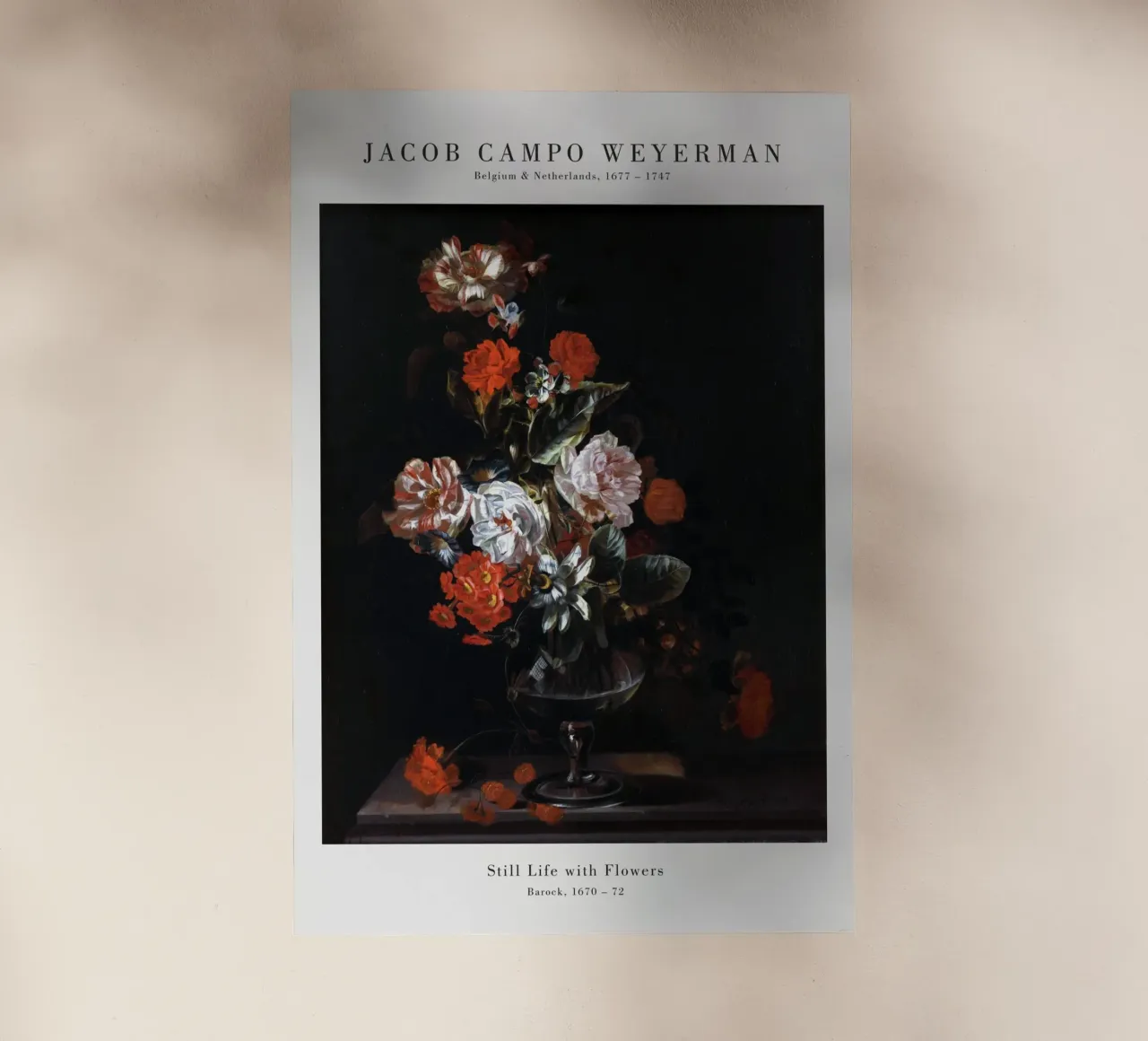 Jacob Campo Weyermann - Natura morta con fiori pellicola backlit da Old Masters