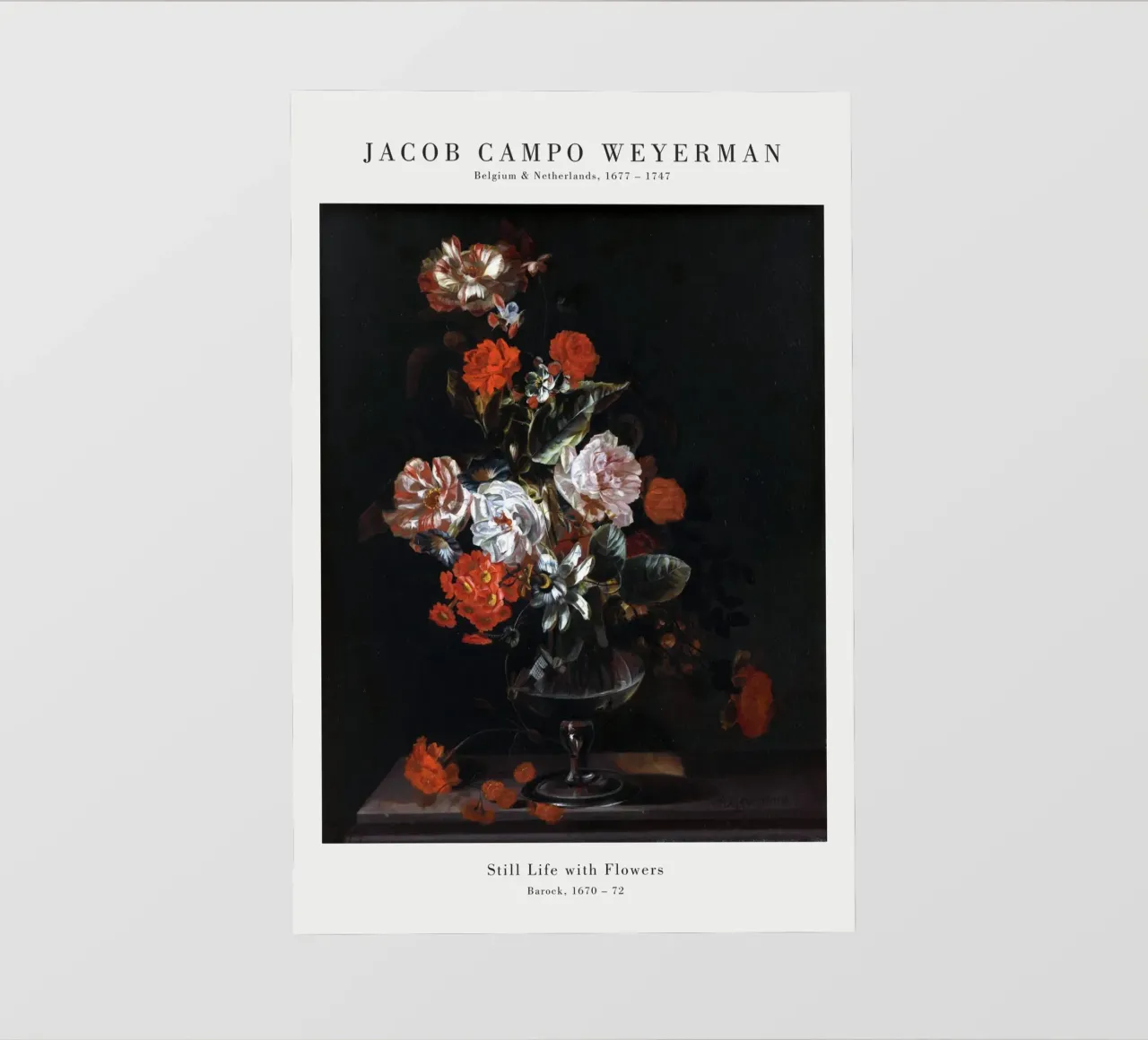 Jacob Campo Weyermann - Natura morta con fiori pellicola backlit da Old Masters