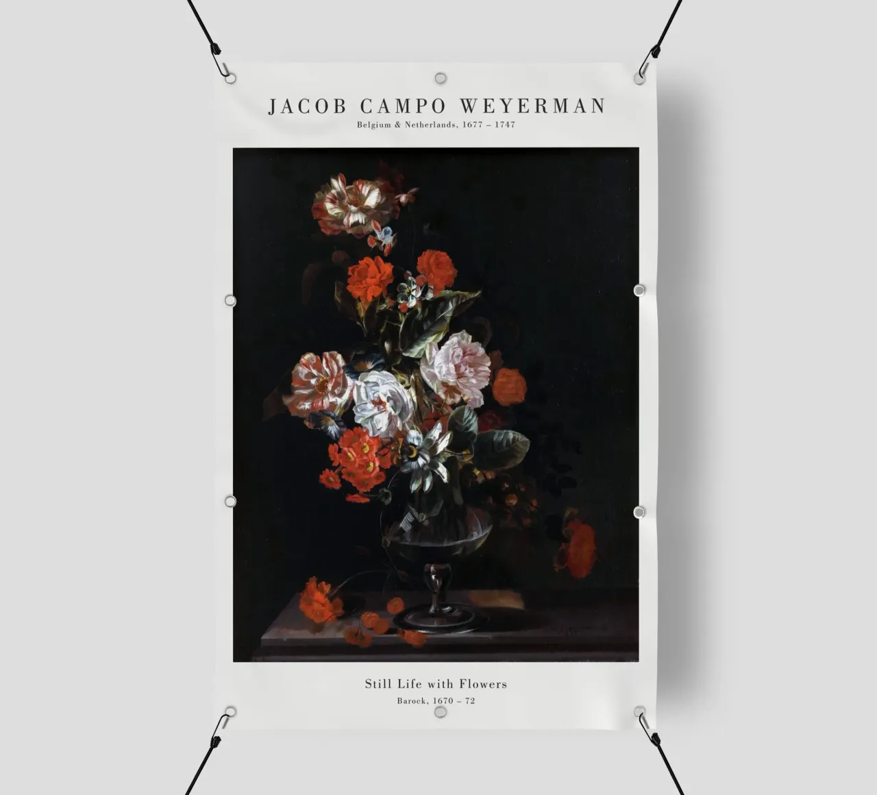 Jacob Campo Weyermann - Natura morta con fiori telo in pvc da Old Masters