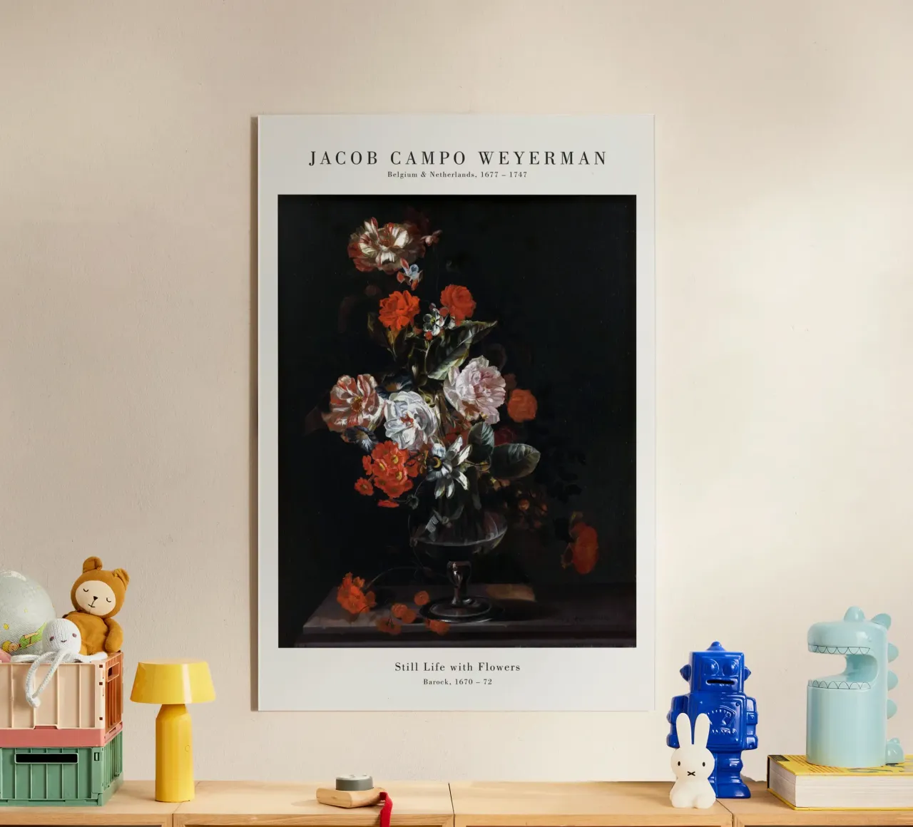 Jacob Campo Weyermann - Natura morta con fiori plexiglass da Old Masters