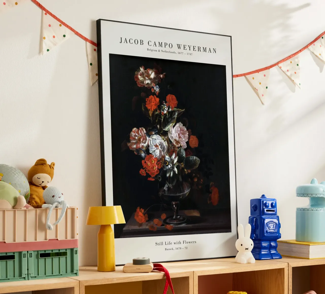 Jacob Campo Weyermann - Natura morta con fiori alluminio dibond da Old Masters