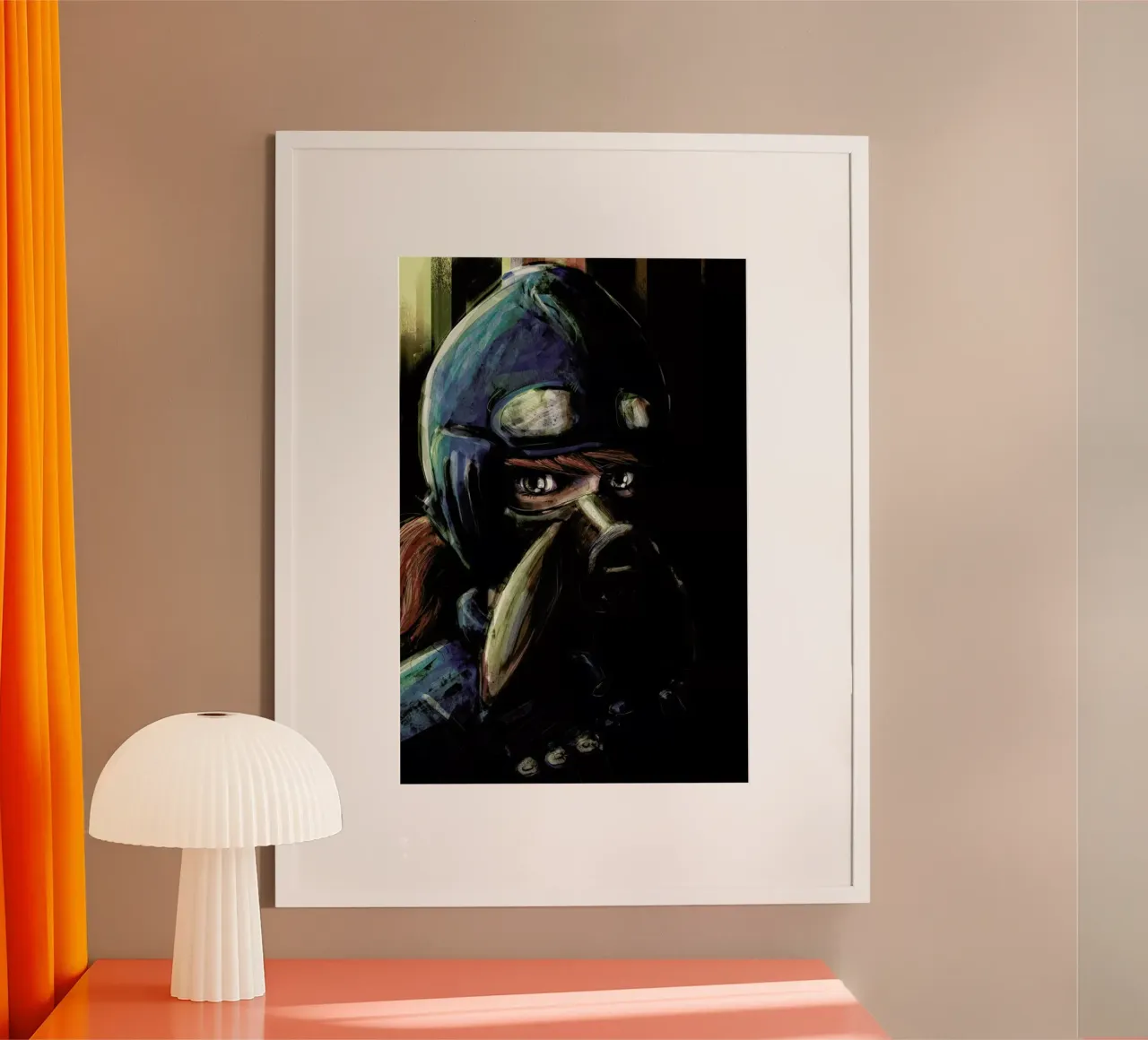 Nausicaa of the Valley of the Wind poster con telaio in plastica da Barrett Biggers