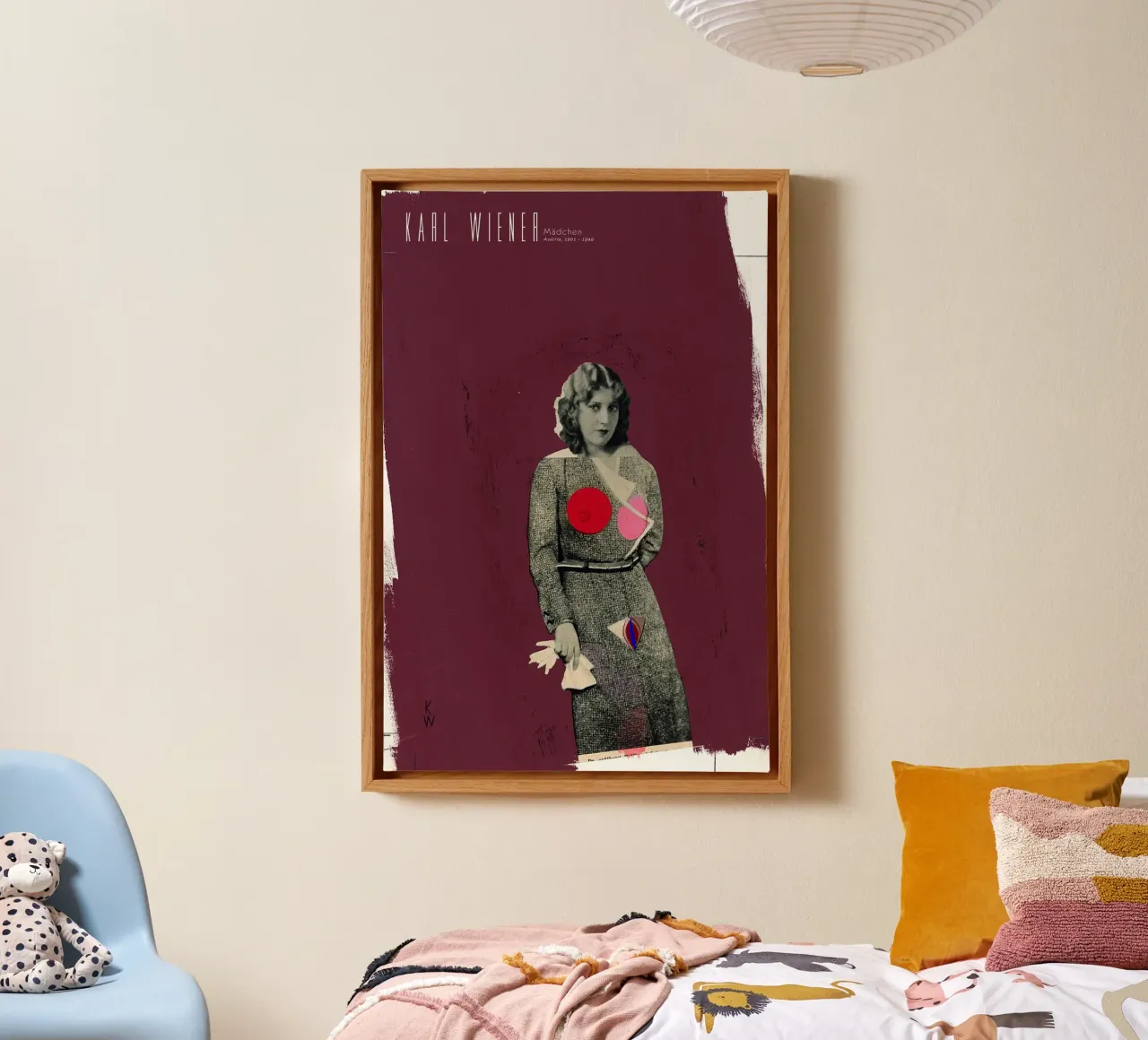 Karl Wiener - Meisje canvas met Baklijst van Old Masters