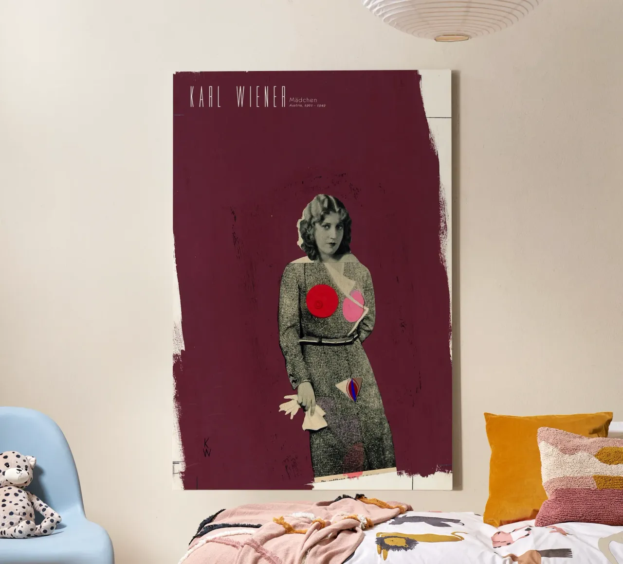 Karl Wiener - Meisje canvas met Baklijst van Old Masters