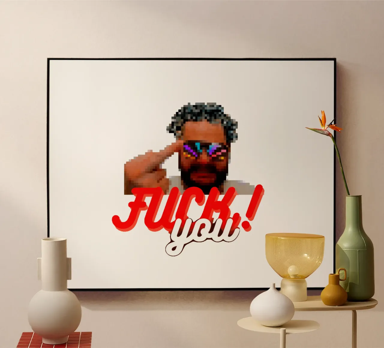 Some Madman sez "F* You!" plexiglass da Crypto_Jungle