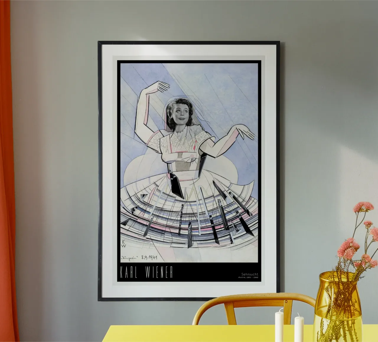 Karl Wiener - Collage di desiderio 02 poster con telaio in legno da Old Masters