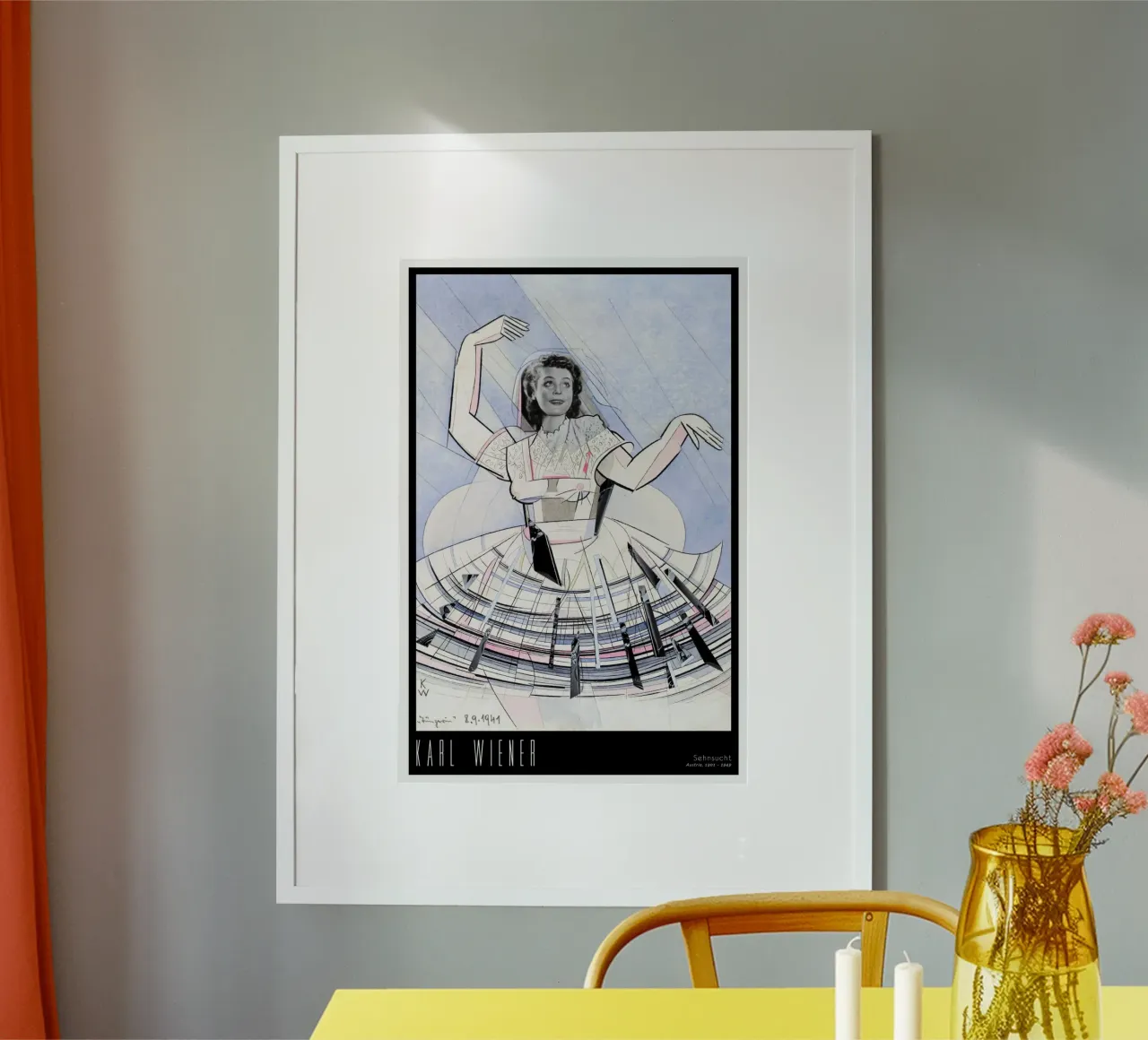 Karl Wiener - Collage di desiderio 02 poster con telaio in legno da Old Masters