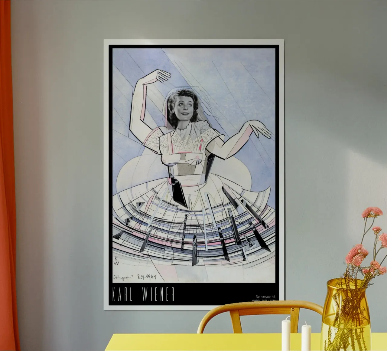 Karl Wiener - Collage di desiderio 02 poster con telaio in legno da Old Masters