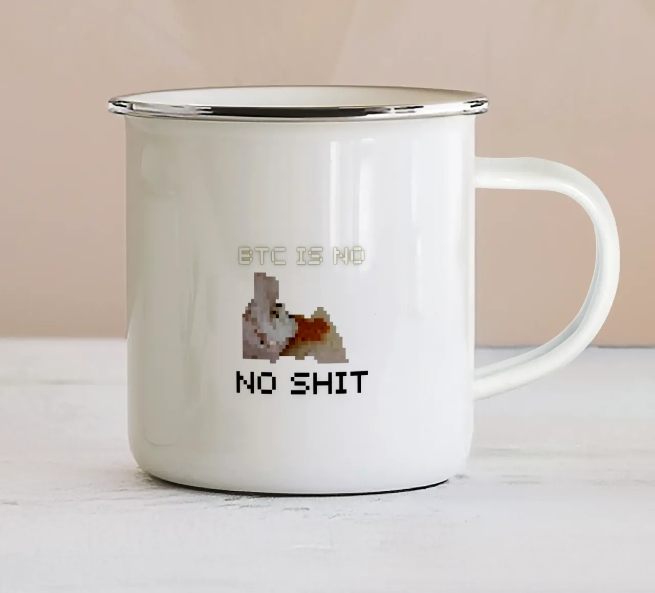BTC is No SH**_BTC tazza in smalto da Crypto_Jungle