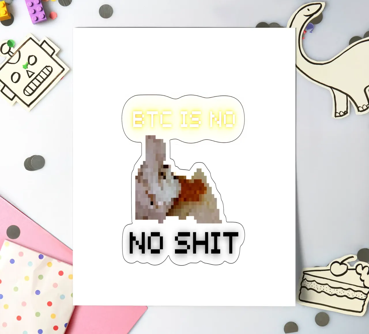 BTC is No SH**_BTC Stickerbogen von Crypto_Jungle