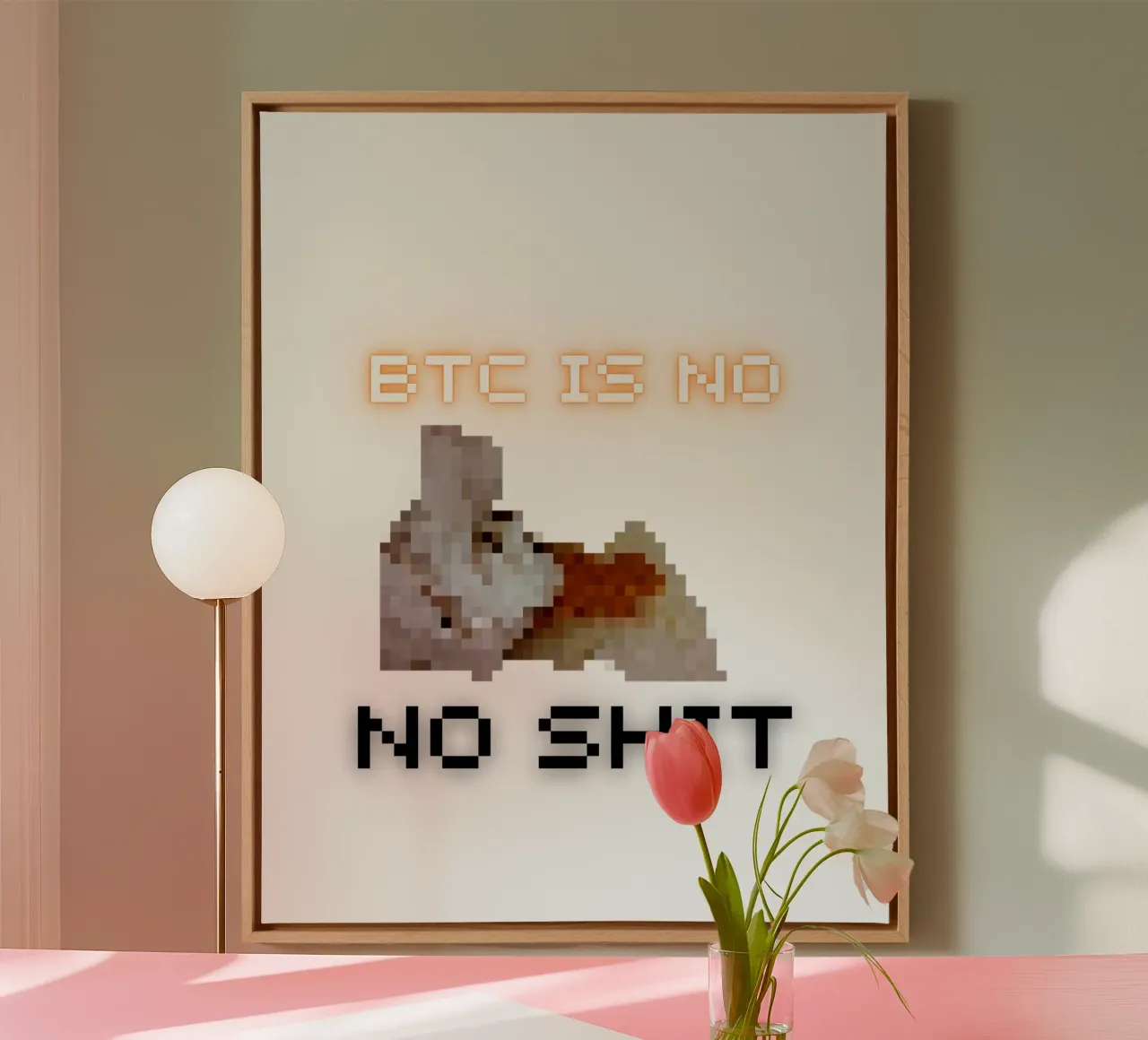 BTC is No SH**_BTC tela con Cornice a cassetta da Crypto_Jungle