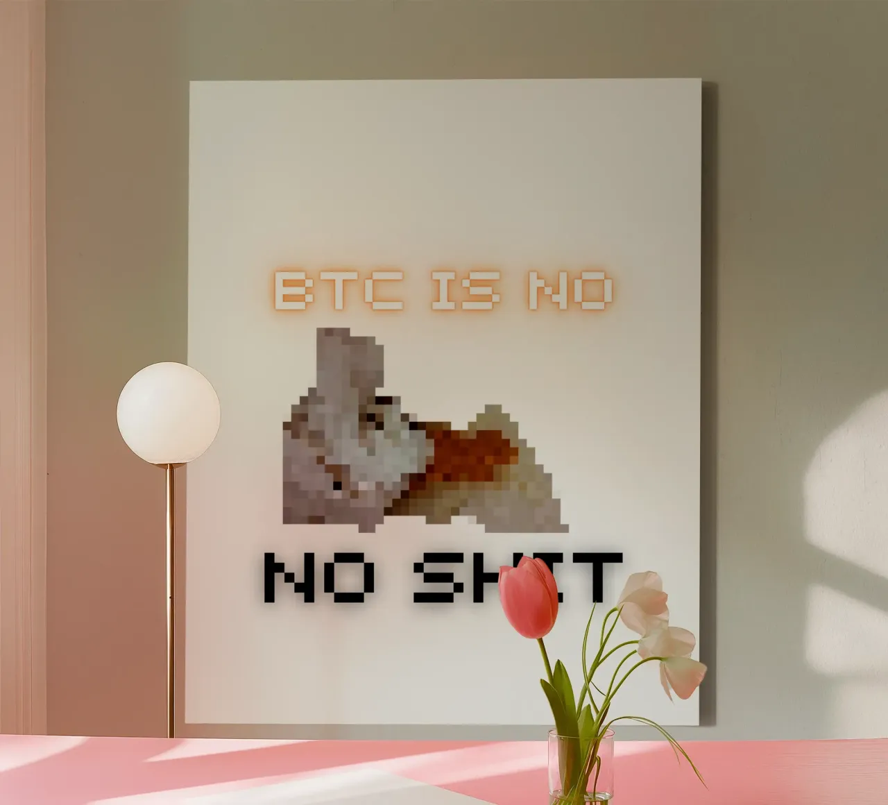 BTC is No SH**_BTC tela con Cornice a cassetta da Crypto_Jungle