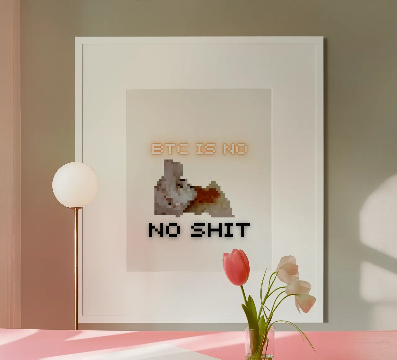 BTC is No SH**_BTC poster con telaio in legno da Crypto_Jungle