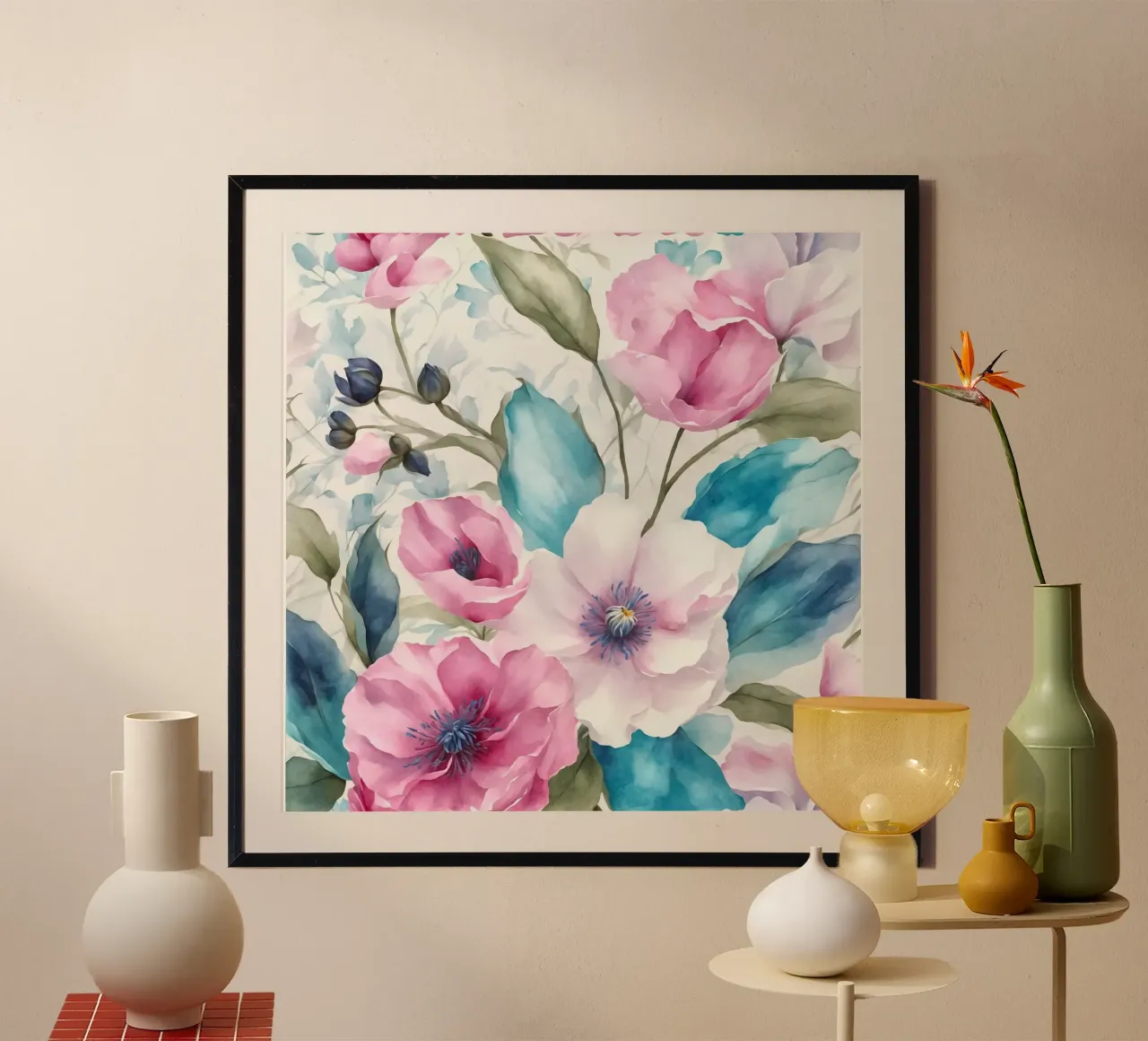 Romantiche rose di primavera poster con telaio in legno da Andrea Haase Floral Passion