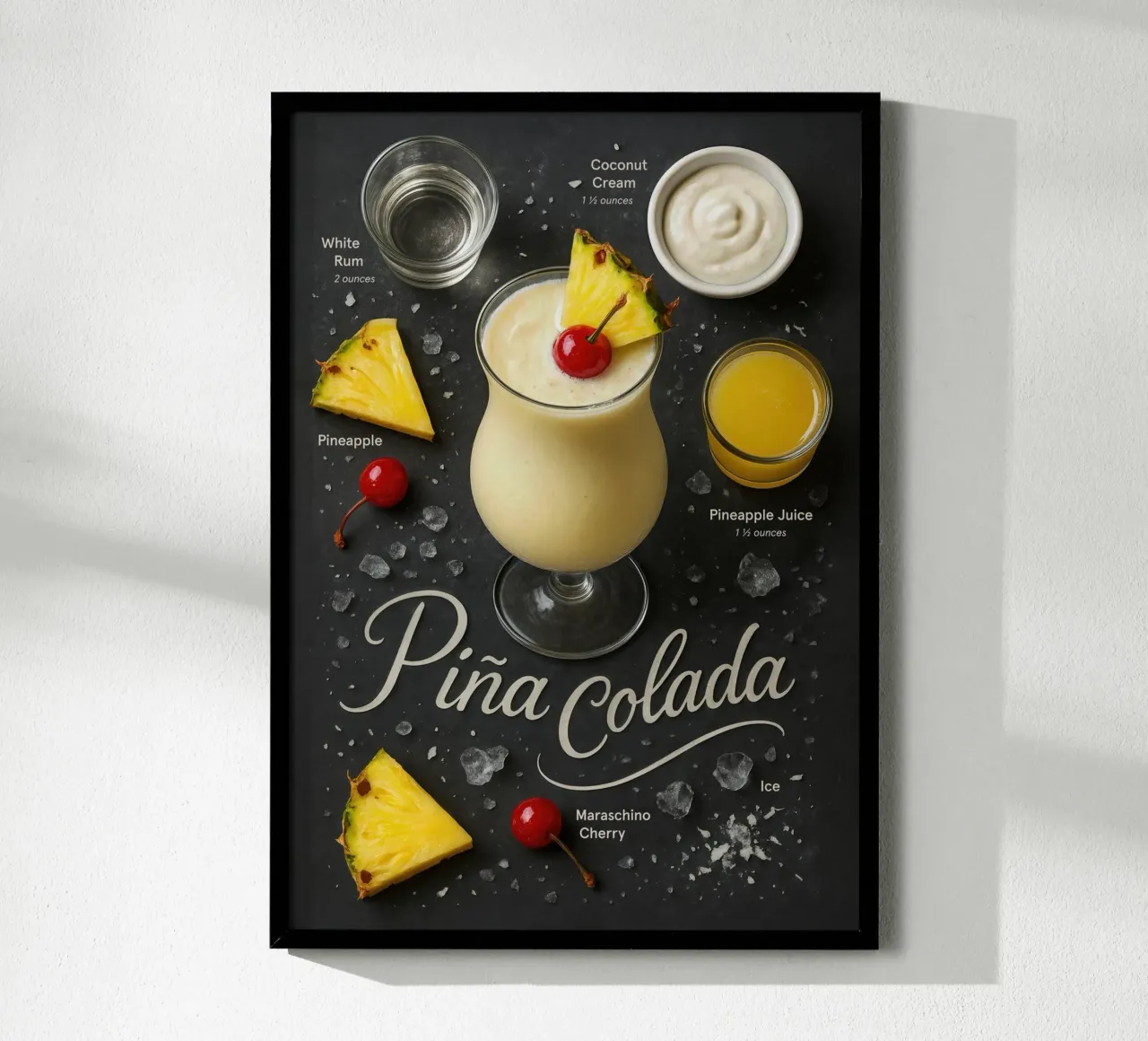 Poster Piña Colada - Ananas tropicale e noce di cocco carta hahnemühle da Lootprint