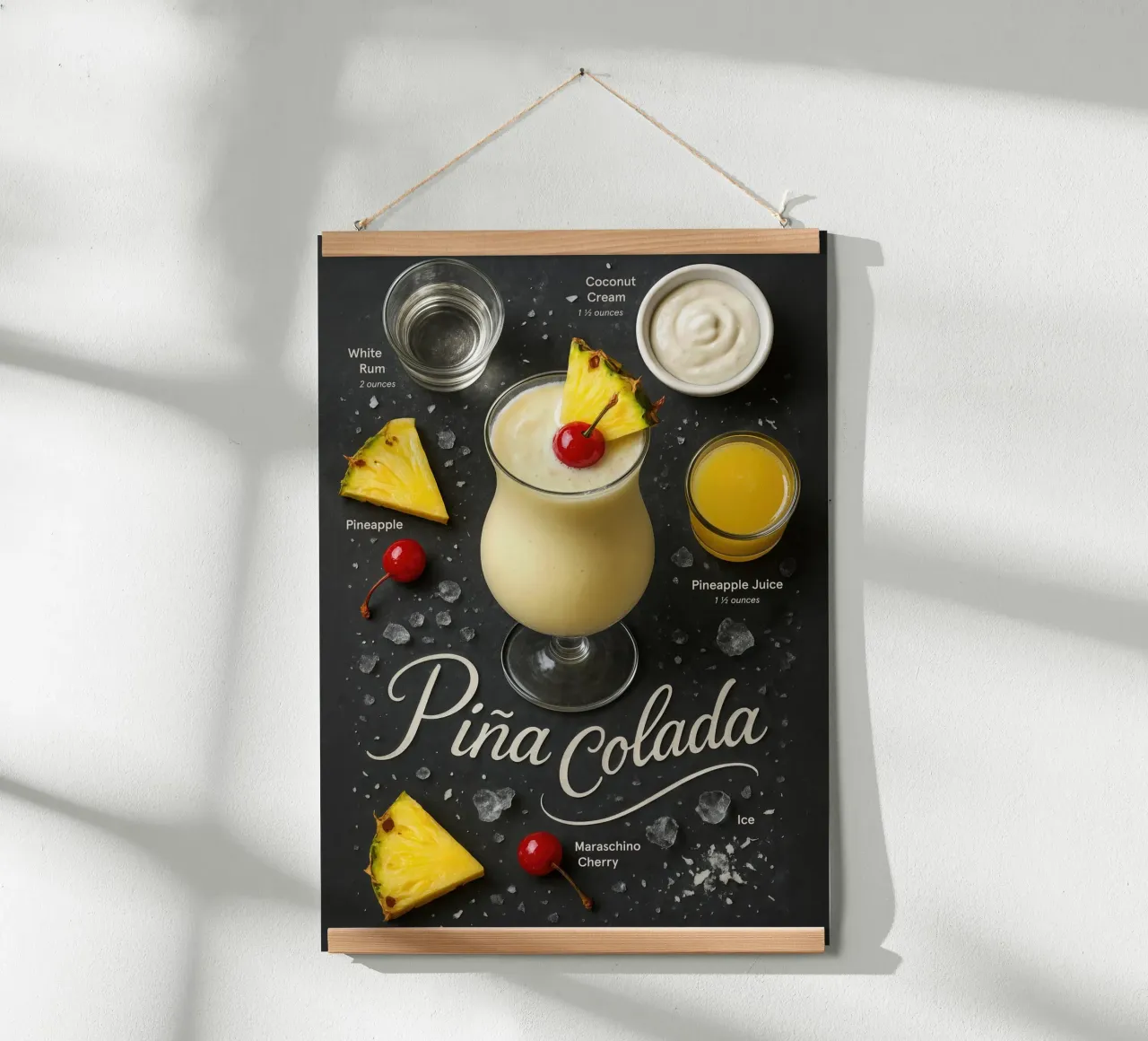 Poster Piña Colada - Ananas tropicale e noce di cocco carta hahnemühle da Lootprint