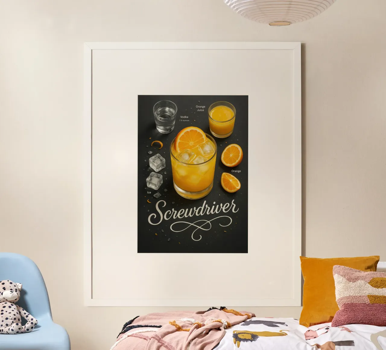 Screwdriver Cocktail Poster – Vodka and Orange Juice poster da Lootprint