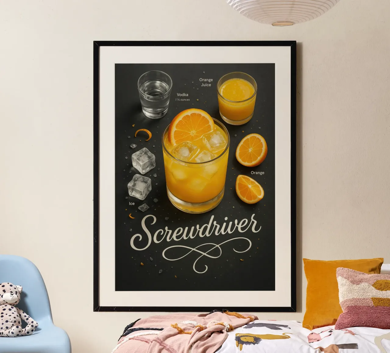 Screwdriver Cocktail Poster – Vodka and Orange Juice poster da Lootprint