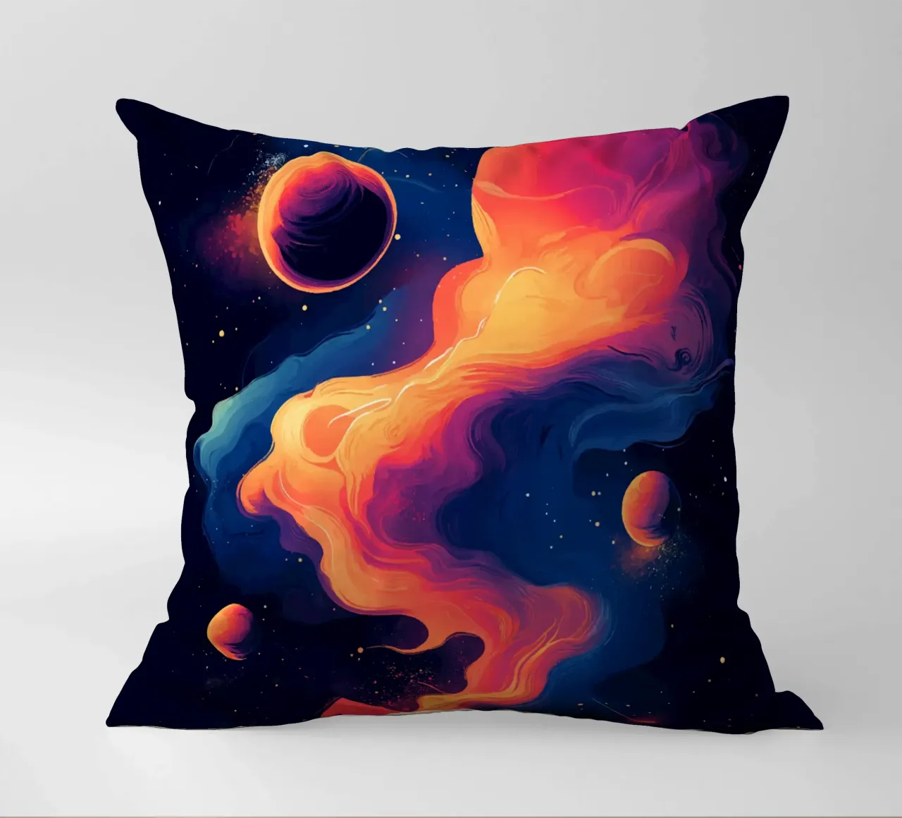 Sogni cosmici in una nebbia di colori cuscino da pixelbull - medieval art and more