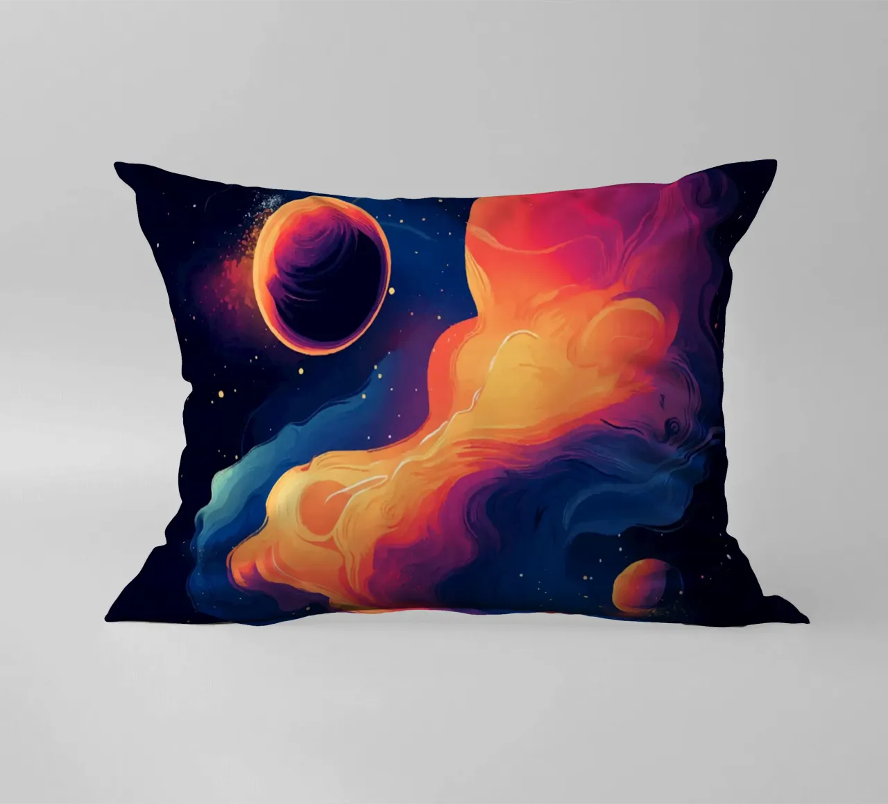 Sogni cosmici in una nebbia di colori cuscino da pixelbull - medieval art and more