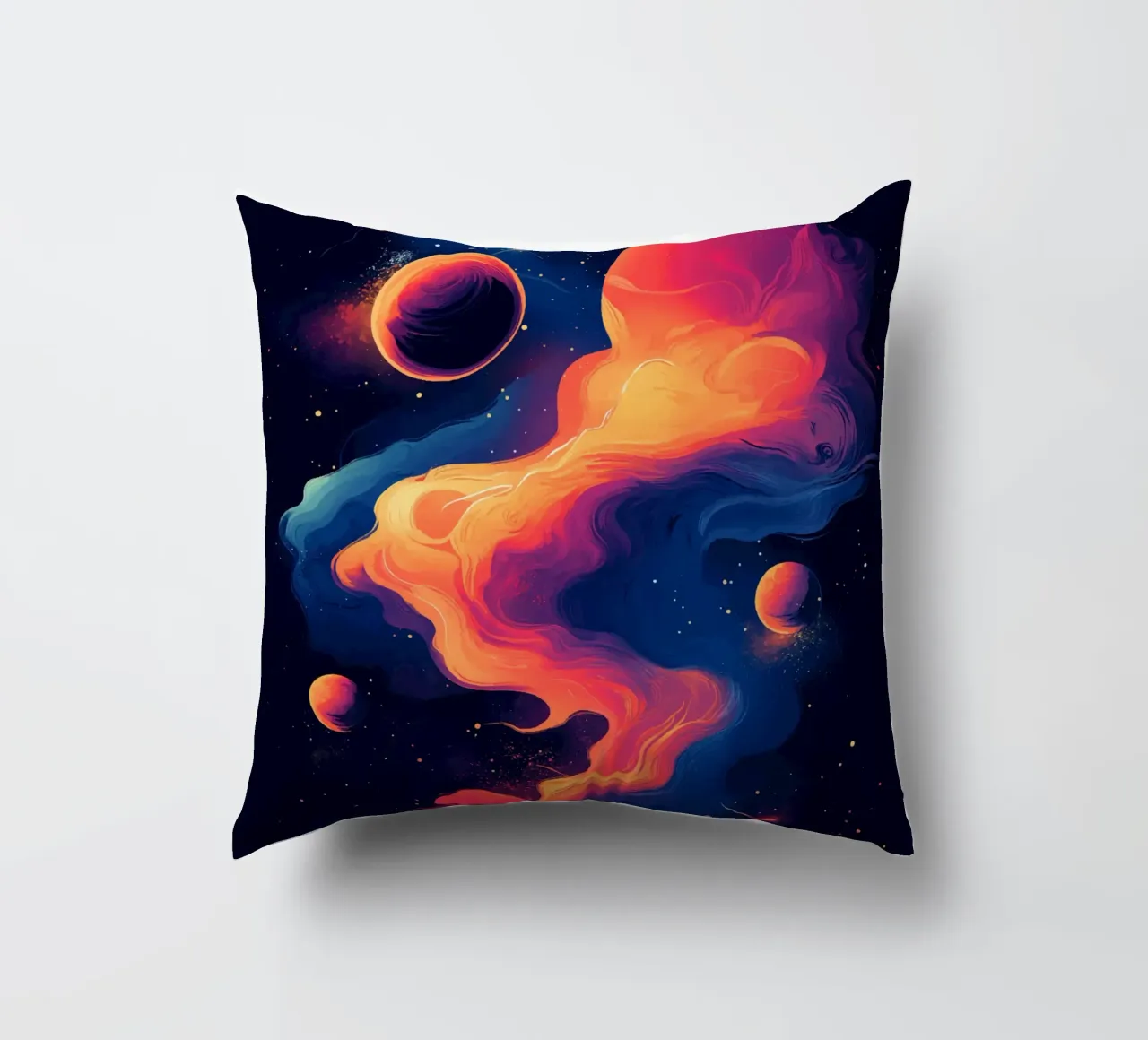 Sogni cosmici in una nebbia di colori cuscino da pixelbull - medieval art and more