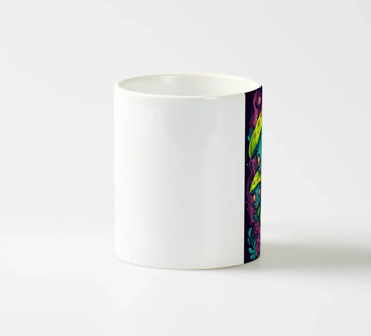 Funghi alieni psichedelici con fiori colorati tazza in ceramica da pixelbull - medieval art and more