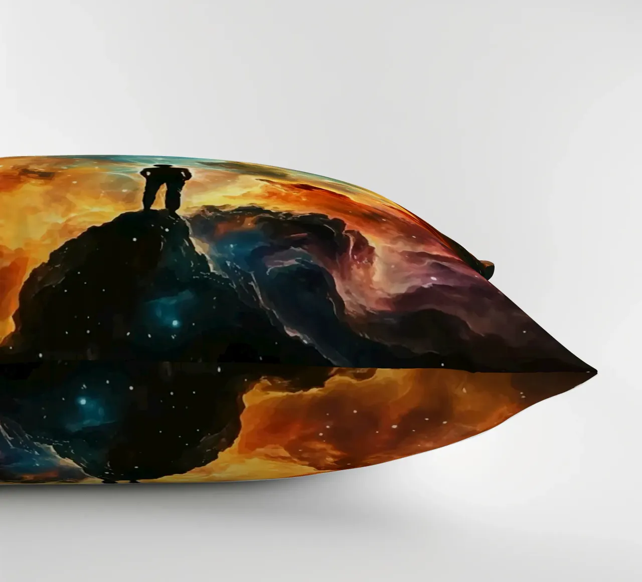 Man in the colourful starry nebula decorative cushion by pixelbull - medieval art and more