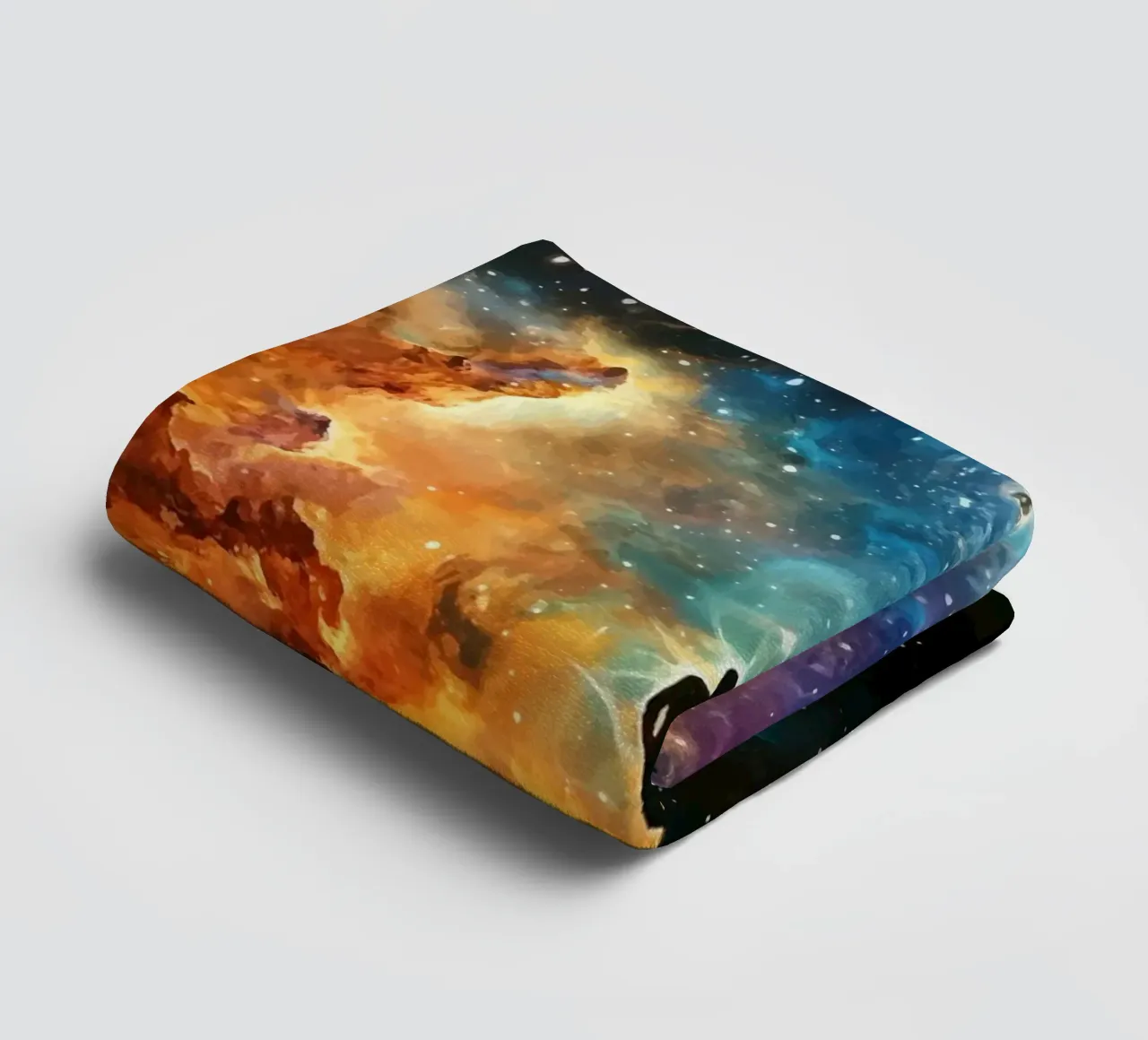 Man in the colourful starry nebula towel by pixelbull - medieval art and more