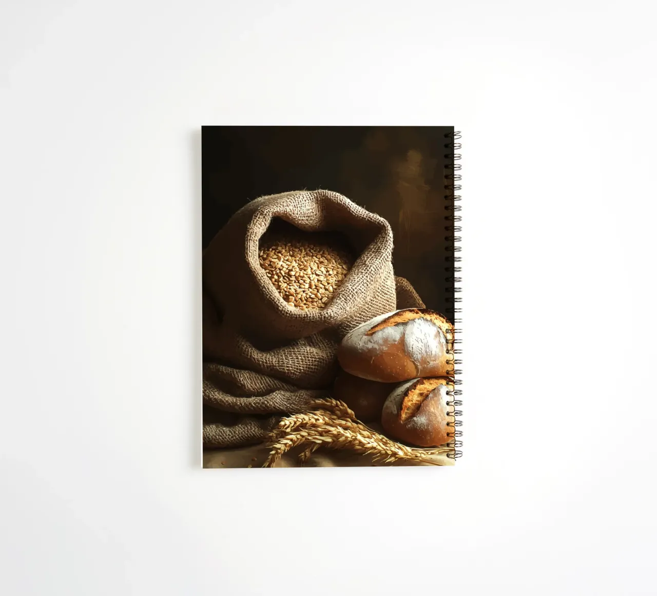 Wheat sack with loaves of bread spiral notebook by pixelbull - medieval art and more