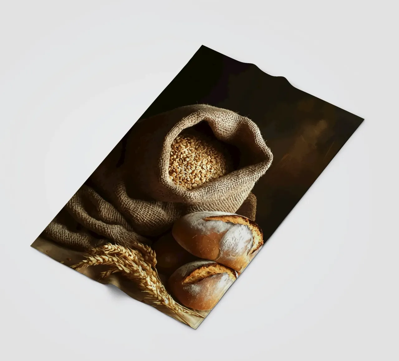 Sacco di grano con pagnotte di pane coperta in pile da pixelbull - medieval art and more