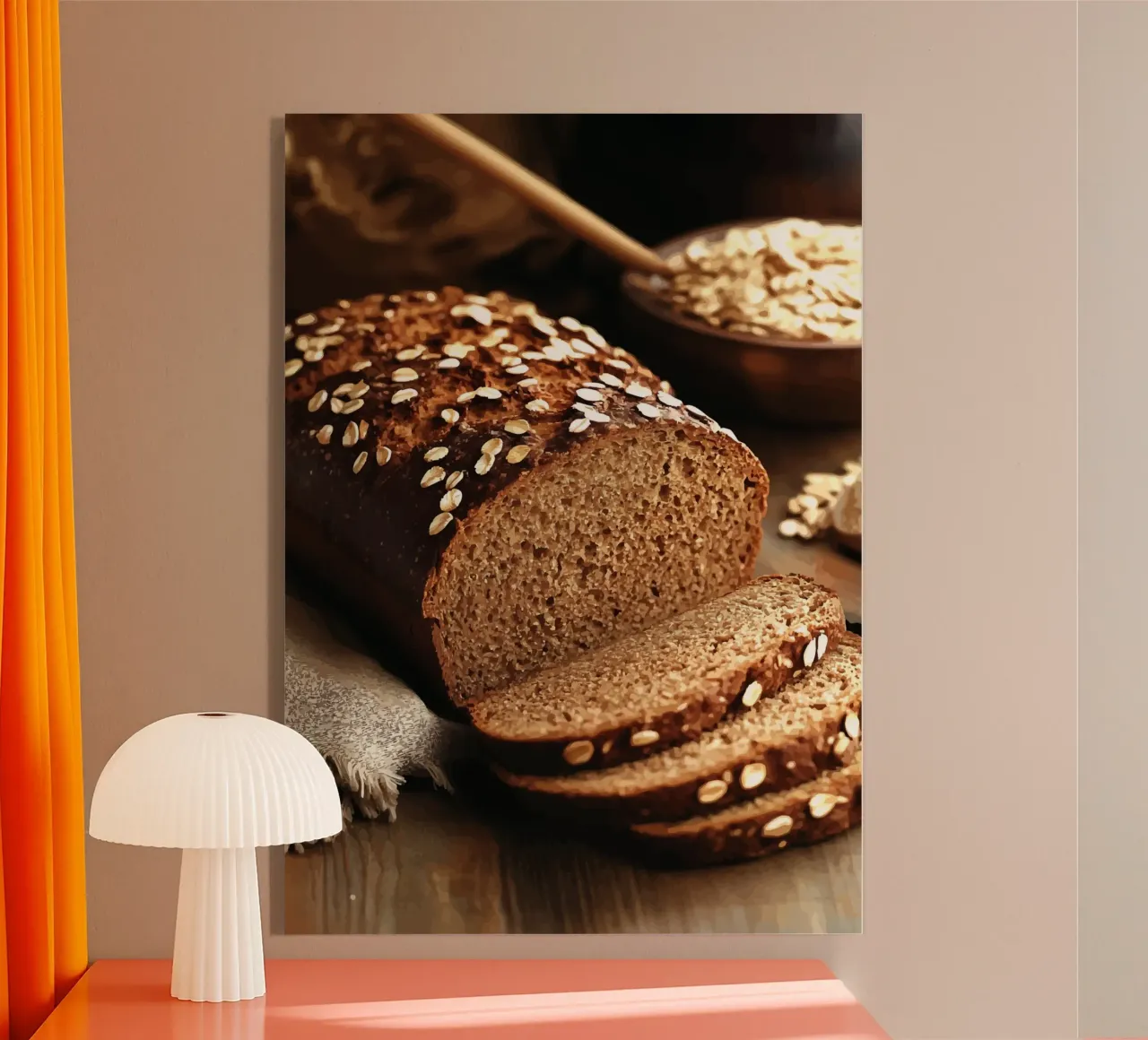 Pane d'avena su un tavolo di legno plexiglass da pixelbull - medieval art and more