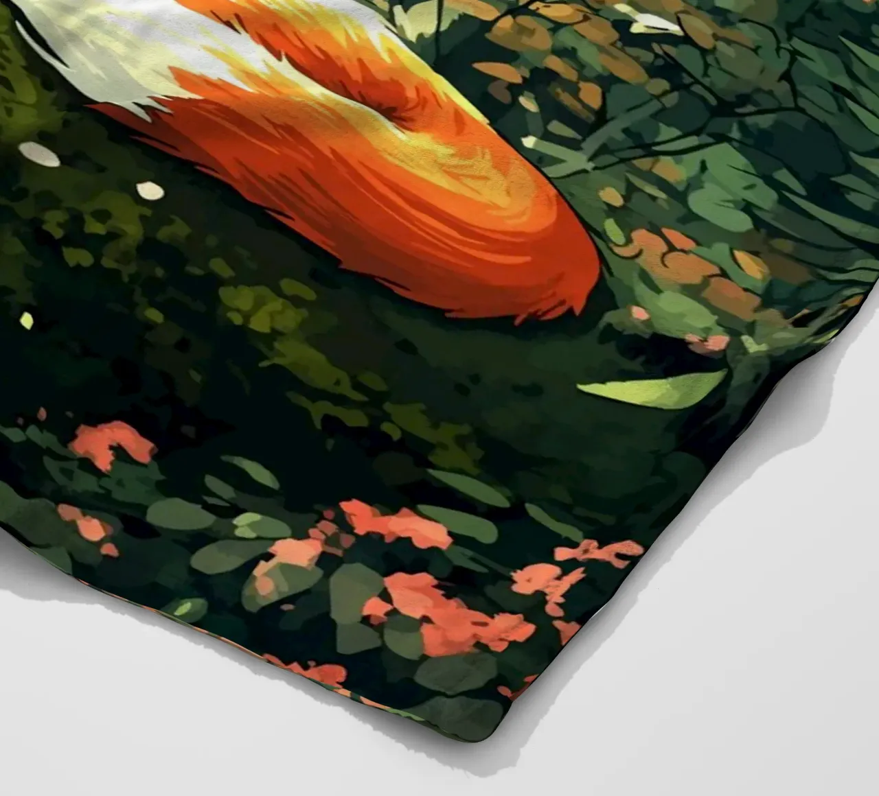 Sleeping fox in the spring forest fleece blanket by pixelbull - medieval art and more