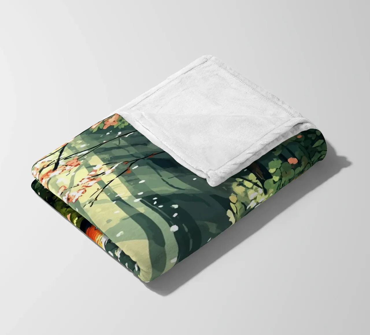 Sleeping fox in the spring forest fleece blanket by pixelbull - medieval art and more