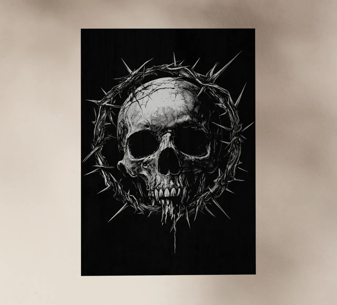 Teschio con corona di spine pellicola backlit da pixelbull - medieval art and more