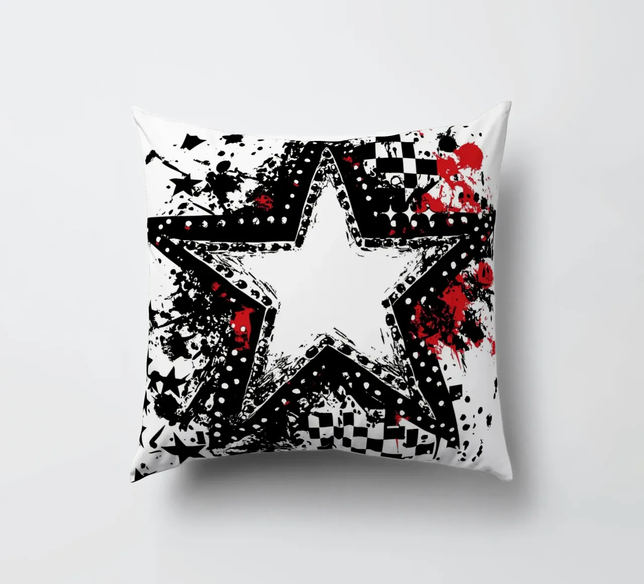 Stella punk con elementi graffiti cuscino da pixelbull - medieval art and more