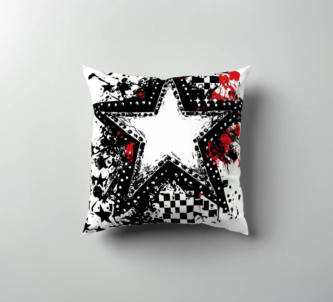 Stella punk con elementi graffiti cuscino da pixelbull - medieval art and more