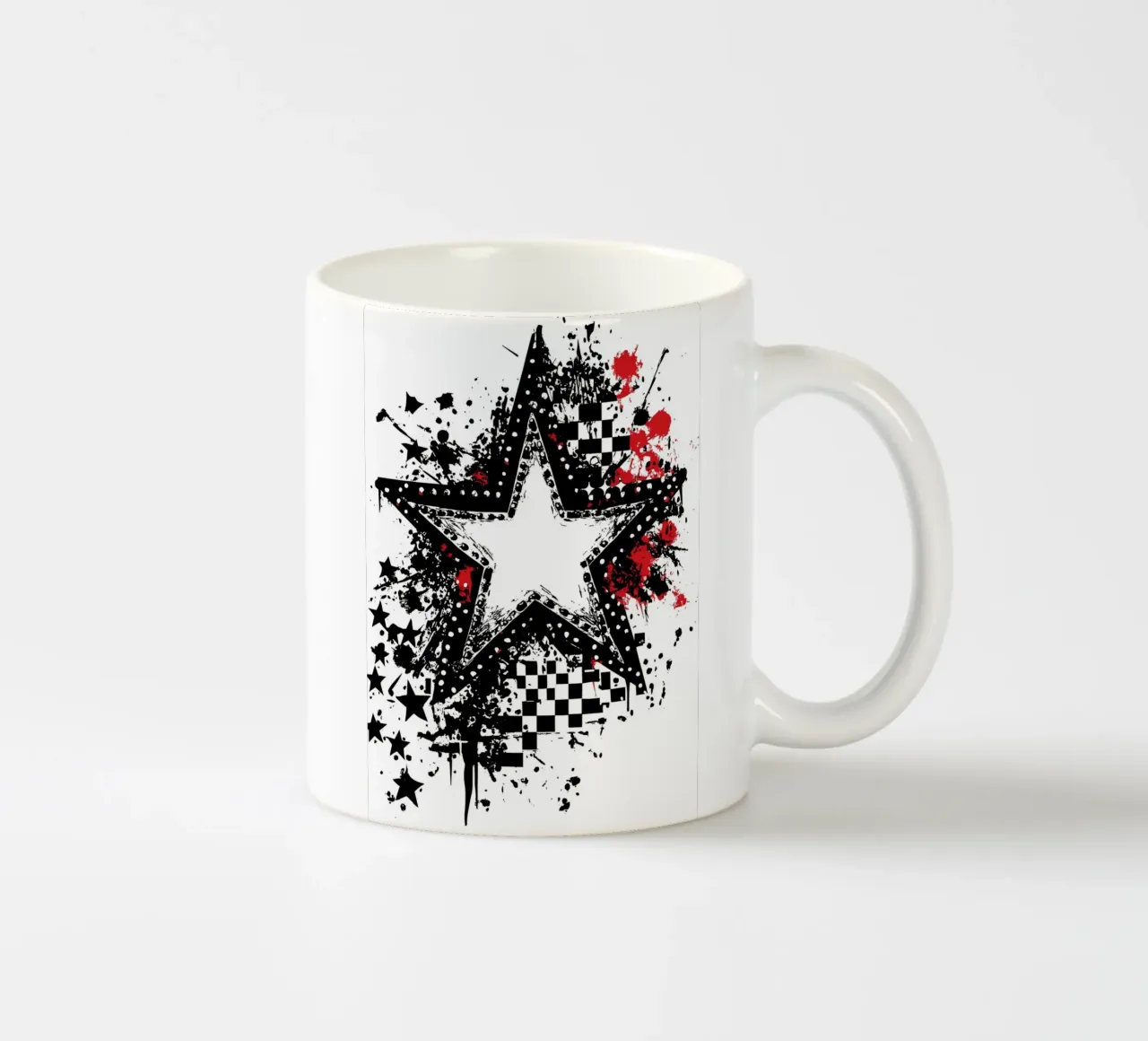 Stella punk con elementi graffiti tazza in ceramica da pixelbull - medieval art and more