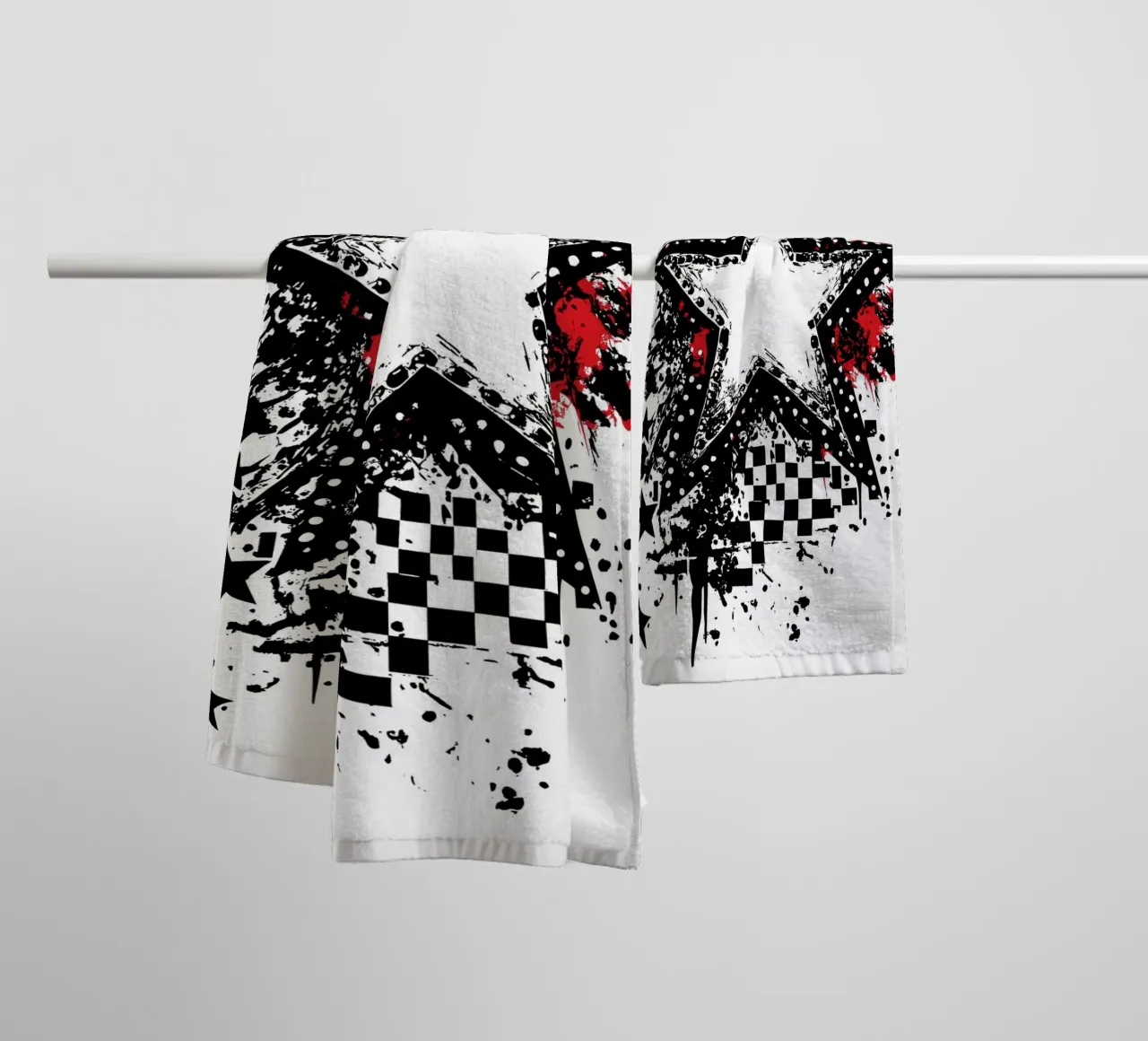 Stella punk con elementi graffiti asciugamano da bagno da pixelbull - medieval art and more